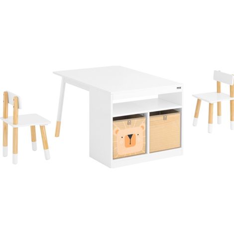 SoBuy Children Table and 2 Chairs Kids Desk Chair Set,KMB113-W