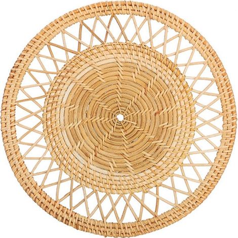 Décoration Murale Tressée en Rotin Naturel pour Porche - Ornement Artisanal en Foin (1/5)