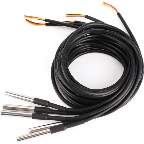 5 sondes DS18B20 en acier inoxydable étanches, capteur de température 1m (1/5)
