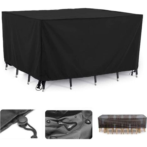 Rechteckige Schutzhülle für Gartenmöbel aus 210D-Gewebe mit Kordelzug – Strapazierfähige Schutzhülle für Gartentische, 54 x 76 x 69 cm (1/5)