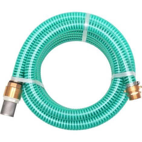 Tuyau d'aspiration avec raccords en laiton, 7 m, 25 mm, vert (1/5)