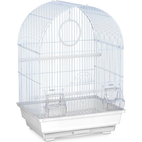 Jaula para pájaros pequeños con accesorios 55 x 35 x 30 cm fácil limpieza estilo moderno de metal blanco 130008996 (1/5)