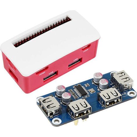 Kompakter USB-Hub für Raspberry Pi Zero 2 W WH 3A 3B Plus 3 4x USB 2.0-Anschlüsse