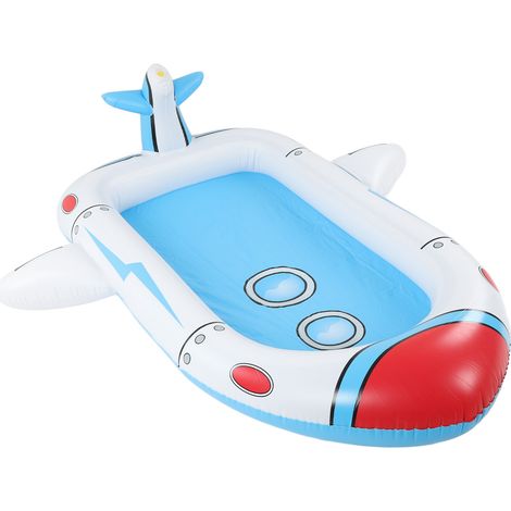 Piscine gonflable avec arroseurs en PVC pour enfants, tapis de jet d'eau mignon, fontaine à jets d'eau pour jardin extérieur, bateau volant (1/5)