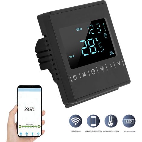 MH1823 Smart-Thermostat mit WLAN und Bluetooth für elektrische Fußbodenheizung, mit LCD-Temperaturregler, Sprachsteuerung per App und Betrieb mit Wechselstrom 85V-250V. (1/5)