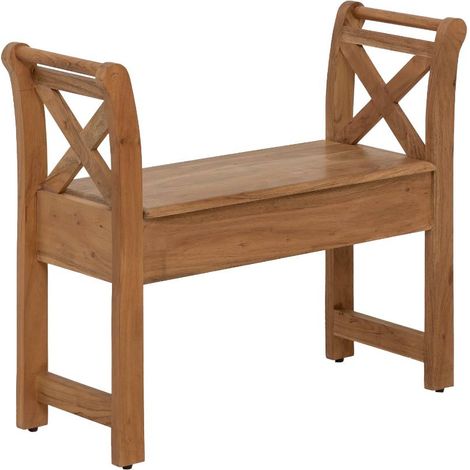 Made In Meubles – Banc en bois d'acacia Isolde 90 cm – Hauteur 72.5 cm – Esthétique rustique – Pour intérieur chaleureux (1/5)