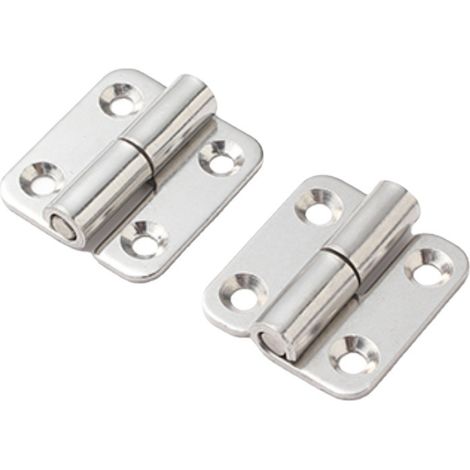 Charnières amovibles, charnière de porte robuste, charnière en acier inoxydable 37 x 34 mm, charnières de porte amovibles à visser pour ouverture à gauche, petites charnières compatibles (1/3)