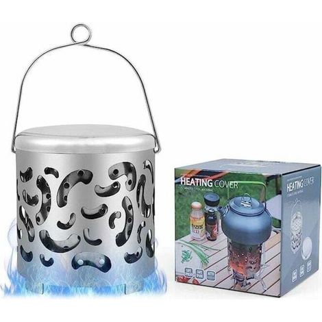 Camping Mini Chauffage en Acier Inoxydable, Chauffage de Tente de Camping pour Brûleur de Réchaud à Gaz, (1/5)