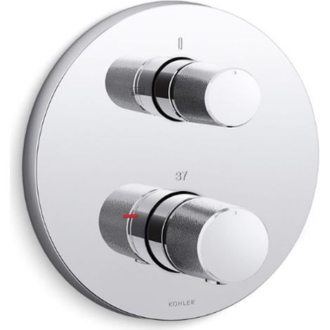 Kohler Modulo Thermostatic Bath Shower Valve + Trim Round Oyl Handles Chrome