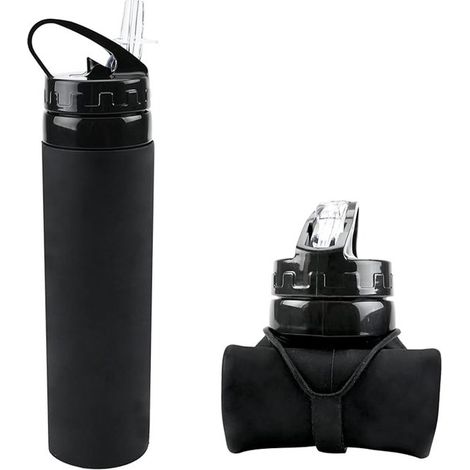 Botella de agua plegable a prueba de fugas de 600 ml，botella de agua deportiva de silicona，botella de agua portátil y plegable para viajes (1/5)
