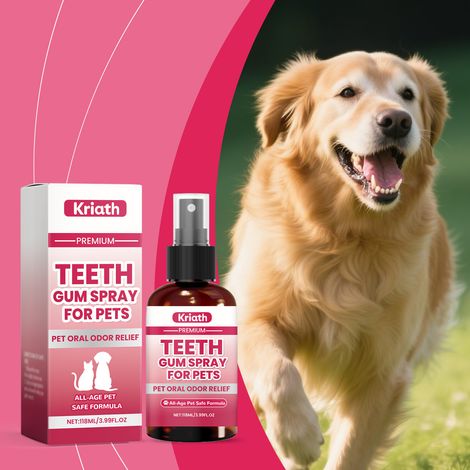 Spray buccal pour animaux de compagnie : nettoie et élimine la plaque dentaire en douceur, laissant les dents propres et fraîches. – 118 ml (1/5)
