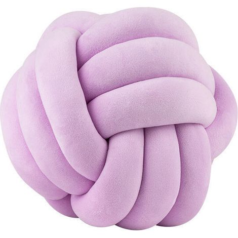 Cojín decorativo anudado: suave y cómodo, ideal para dormitorios, sofás, oficinas y más. (morado, 22 cm) (1/5)