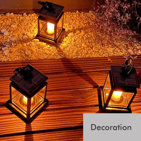 Hängende LED-Solarlaterne für den Außenbereich mit dekorativer Kerze, wasserdichte Solar-Gartenleuchte, dekorative Beleuchtung (1/5)