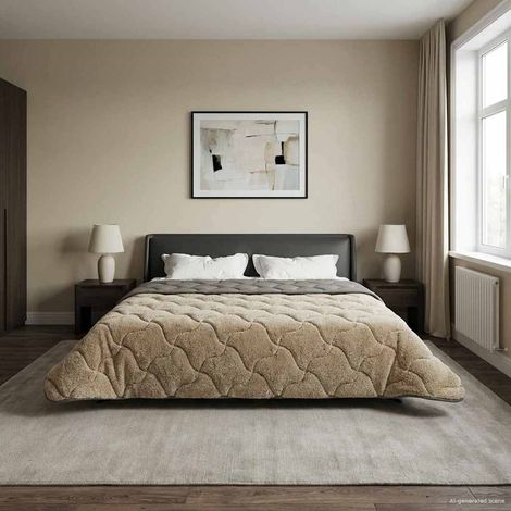 vidaXL Duvet d'été simple Matelassé Gris clair 240 x 260 cm