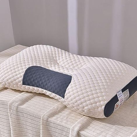 Oreiller Ergomique 3D Cervical en Côtelé - Confort et Soutien Optimal pour la Nuque et les Épaules, Toutes Positions de Sommeil (Adulte, Santé du Sommeil) (1/5)
