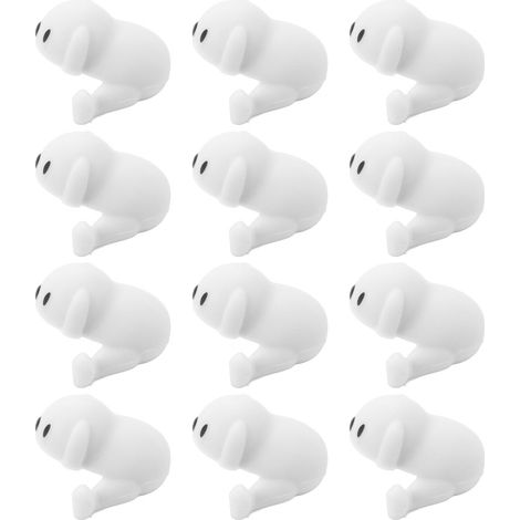 12 Stück Eckenschutz aus weichem, flexiblem Silikon, selbstklebend, niedliches Hundemotiv, Tischkantenschutz, reinweiß (1/5)