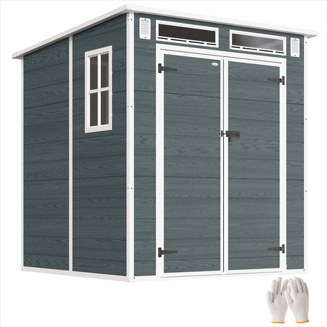 Abri de jardin 3,3 m² en résine avec plancher et double porte (1/5)