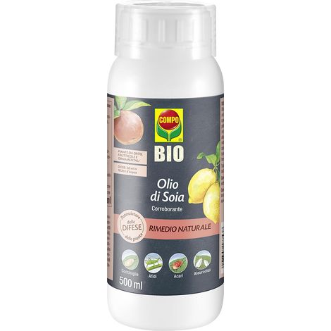 COMPO BIO Olio di Soia Concentrato, Potenziatore delle Difese delle Piante nei confronti di Insetti, Afidi, Acari e Cocciniglia, 100% Naturale, 500 ml (1/2)