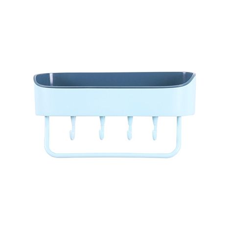 Support de salle de bain suspendu en plastique, poinçonnage gratuit, mur de maison, porte-serviettes de vanité de salle de bain(bleu vert) (1/5)