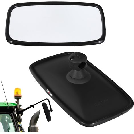 KOTARBAU® Kotarbau® Miroir Retroviseur Exterieur - Retroviseur Tracteur 28,5x15,5 cm Retroviseur Tracteur Agricole - avec Support Pour Bras de Rétroviseur Ø 15-24 mm - Pvc - Noir