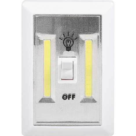 Multifunktionale COB-LED-Wandleuchte mit manuellem Druckschalter, kabellos, batteriebetrieben, Nachttischlampe