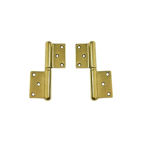 CERNIERA IN GROSSEZZA IN OTTONE LUCIDO- - mm.120 DX - 2 pezzi