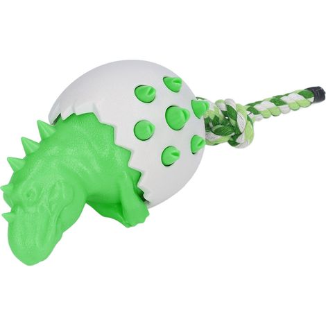 Jouets à mâcher pour chiens en forme d'œuf de dinosaure, résistants aux morsures, brosses à dents pour chiens, verts (1/5)