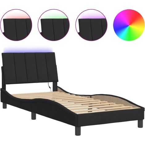 Maison Exclusive - Giroletto con LED senza Materasso Hanko Nero 80x200 cm in Velluto