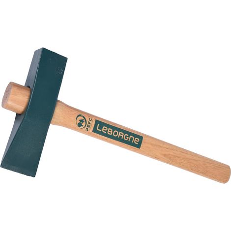 1 - Têtu à tranche - Outil de maçonnerie - Acier forgé et manche bois - Pour rénovation et jardinage - Naturel - 1,2 kg (1/2)
