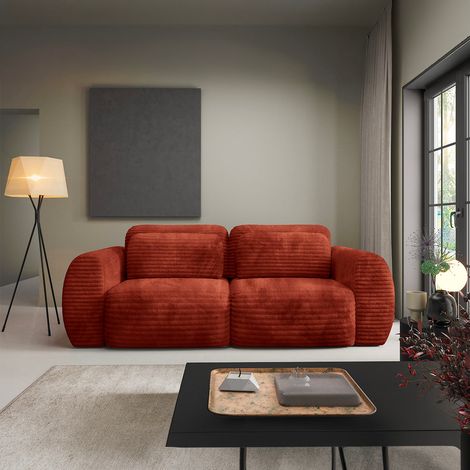 Canapé convertible 3 places avec coffre Camilla Terracotta (1/5)