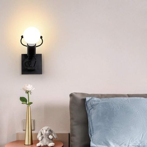 Applique Murale Interieur LED, Moderne Lampe Murale, E27 Vintage en Métal Lampe pour Salon Chambre Hall Escalier Pathway (1/5)