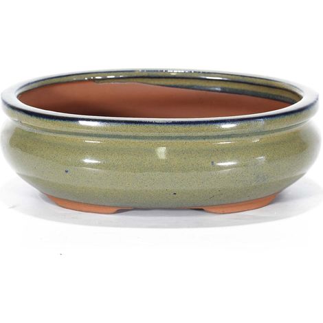 Vaso bonsai smaltato ovale cm. 20 Beige (1/2)