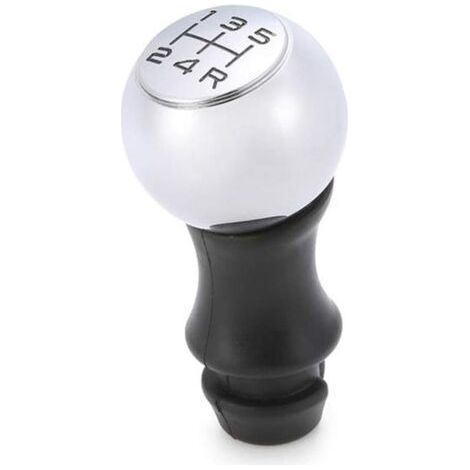 BEBUSINGOTO Pommeau de Levier de 5 Vitesses Manuelle pour Voiture 206 207 3008 etc/ C2 C3 C4 Picasso Berlingo Saxo (Argent) (1/5)