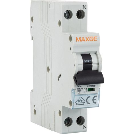 Disjoncteur Résidentiel DPN 1P+N-6kA 6-32A Courbe C Industriel/Tertiaire/Résidentiel MAXGE  16 A