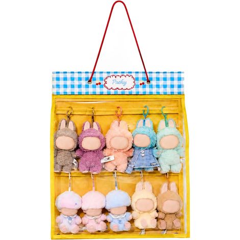 Rangement pour peluches, sac de rangement suspendu à double couche, sac anti-poussière, présentoir mural pour poupées, dimensions : 16,9 x 21,3 pouces (1/5)