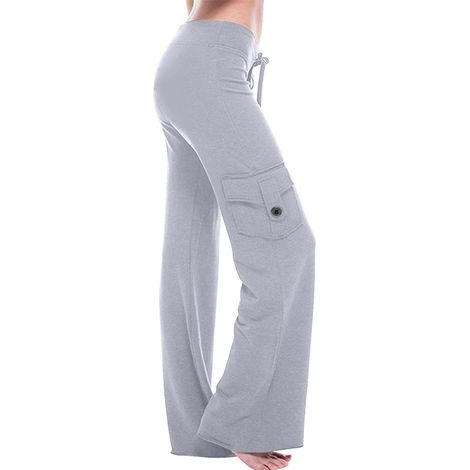 2 pantalons pour femmes, leggings de sport à taille haute, poches boutonnées, coupe fuselée, chevilles côtelées, pour yoga et gym (1/5)