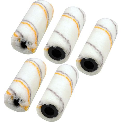 5 pièces gris orange Streifenmuster Kunststoffkern acrylique rouleau couverture manchon blanc