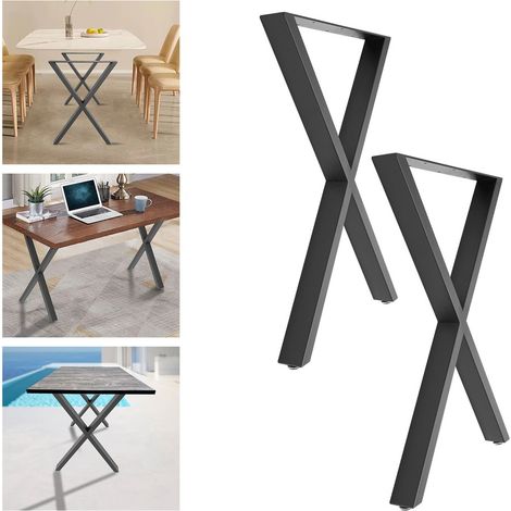 2 Pieds de table Pieds en X Pieds de meuble sur pied Capacité de poids maximale 440.92 lbs Noir (1/5)