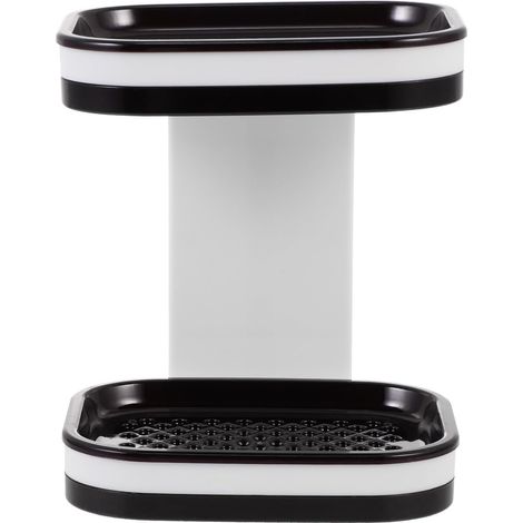 Porte-savon double couche en ABS , à fixer au mur sans perçage . de douche avec bac récupération et (1/5)
