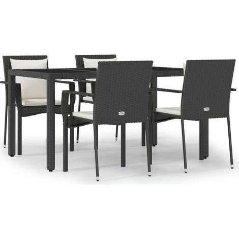 Maison Exclusive - Set de muebles jardín 5 pzas con cojines ratán (1/5)