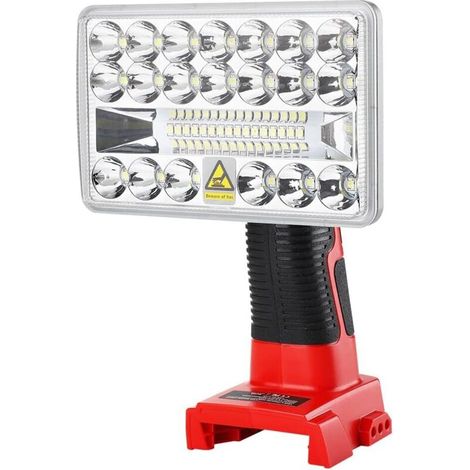 18V Portable Outdoor Cordless LED Work Light with USB Port, 18W Flashlight Compatible with Milwaukee M18 18V Lithium Battery 48-11-1828, 48-11-1840 (Battery Not Included) [Energy Class A++]