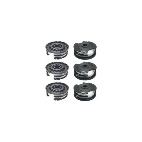Lot de 6 bobines de fil de rechange pour coupe-bordure – Résine copolymère nylon – Diamètre 1,6 mm – Design en spirale pour coupe efficace - 20-Li (1/4)