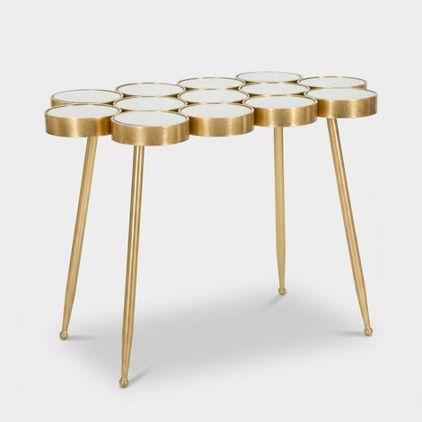 Mesa de centro para salón de metal y espejo Buttle (1/5)