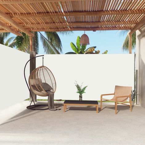 Auvent latéral Store Banne Solaire abri Marquise Brise-soleil rétractable Crème 180x600 cm LKOWF59868 (1/5)