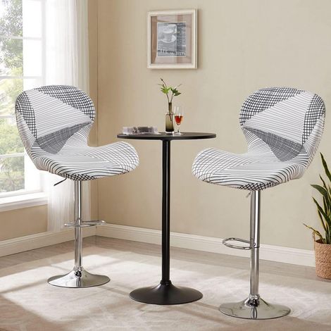 Lot de 2 housses : style moderne pour chaises, tabourets de bar incurvés et tabourets pivotants.