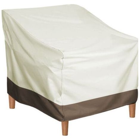 Waterproof Outdoor Furniture Cover, Oxford Cloth, Rice Coffee Color, 89 x 71 x 89 cm, Suitable for Leisure Chairs, 1 Piece (1/5)