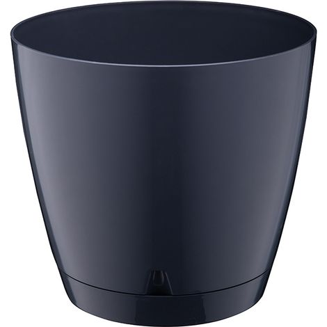 Blumentopf aus Kunststoff, grau, Verdenia, 14 cm x 14 x 13 cm, 1 Stück. (1/2)