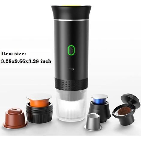 Machine à expresso électrique portable, machine à café en poudre à capsules 3 en 1 compatible avec les capsules Nespresso Original, (1/4)