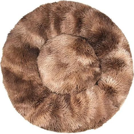 Lit pour Chat, Coussin Moelleux, Doux Lavable pour Chats Chiens (Tie-Dye Marron, 40 cm), Ensoleillé (1/5)
