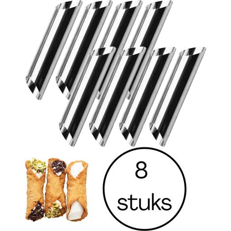 Set di 6 stampi per cannoli, tubi per cannoli, teglia da forno, lavabile in lavastoviglie, pasticceria italiana, acciaio inossidabile, dessert dall'Italia (1/5)